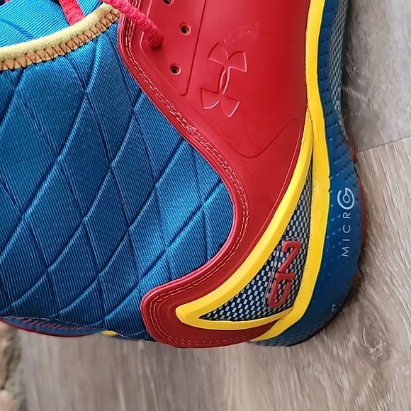Under Armour Mens CN1  Superman Highlight Trainer Shoe Red Blue Yellow Sz 10.5 - Picture 10 of 12